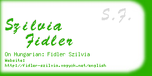 szilvia fidler business card